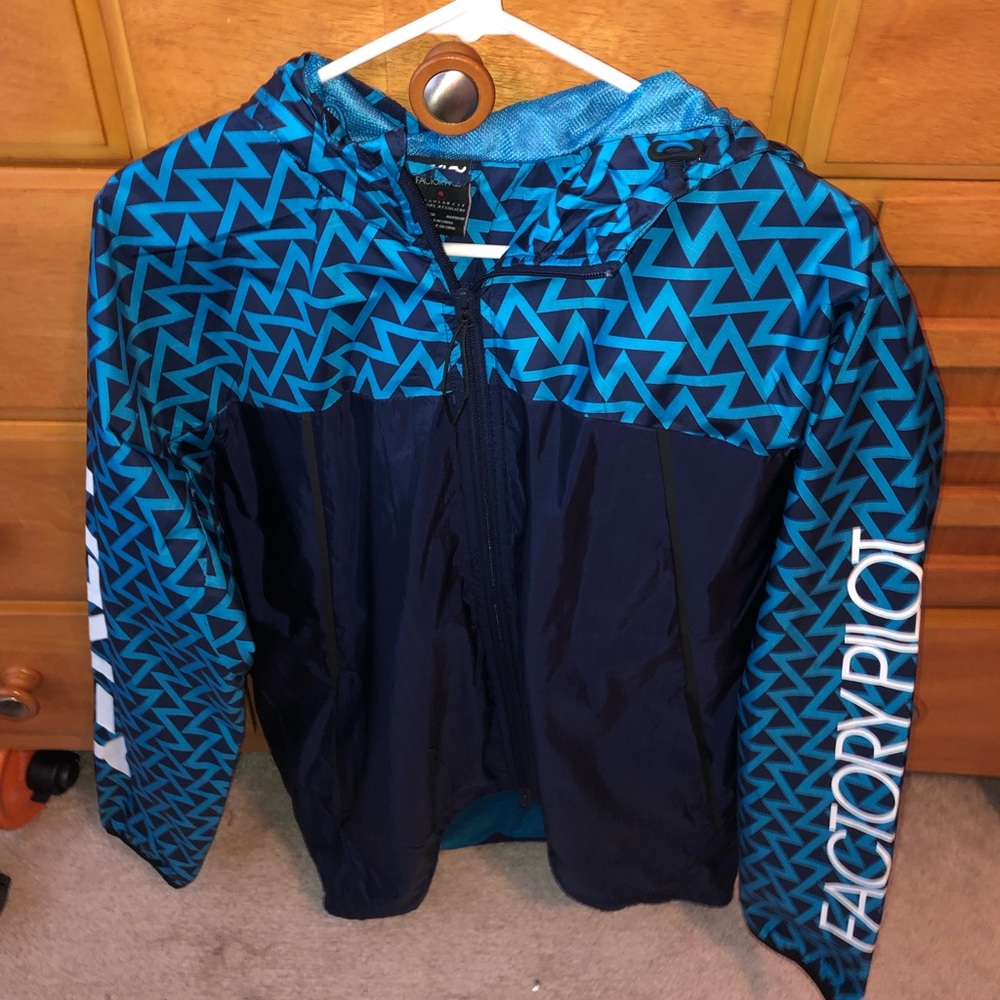 A windbreaker jacket